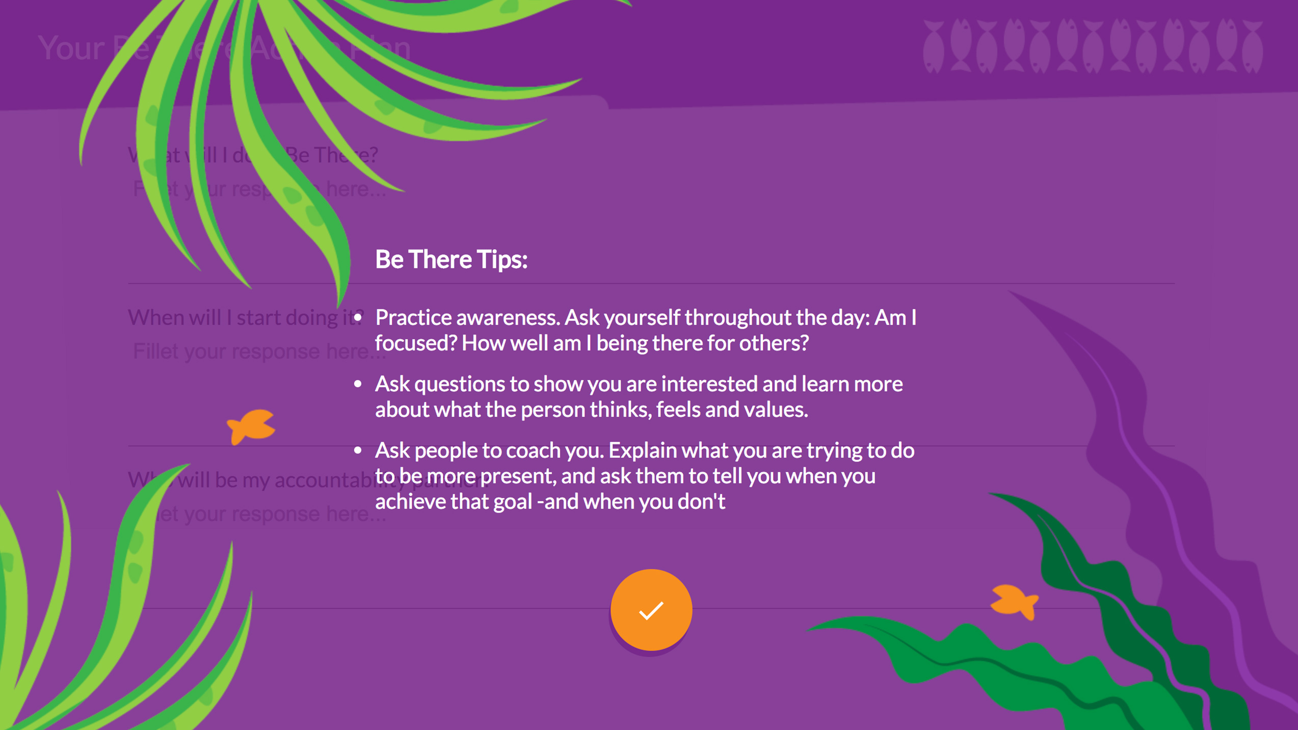 FISH! eLearning on-screen experience